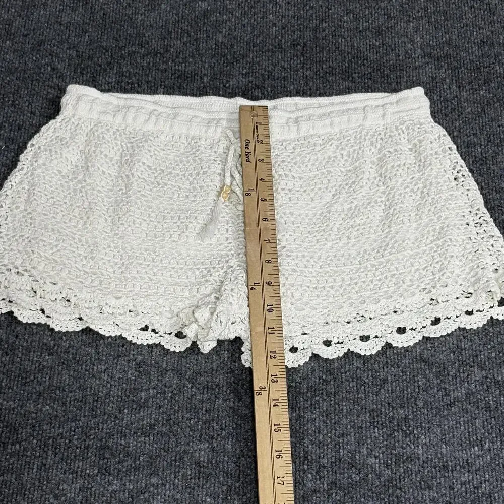 Joie Shorts Womens Large Crochet Lace Lined Drawstring Boho Beach Summer